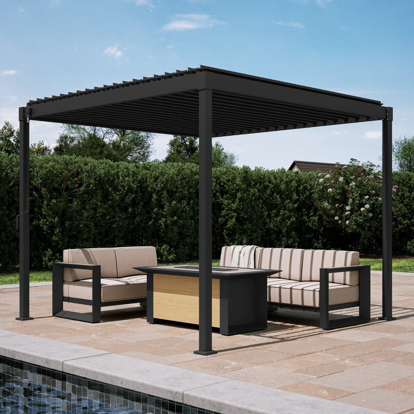 MIRADOR 80S 10'x10' CHARCOAL PERGOLA