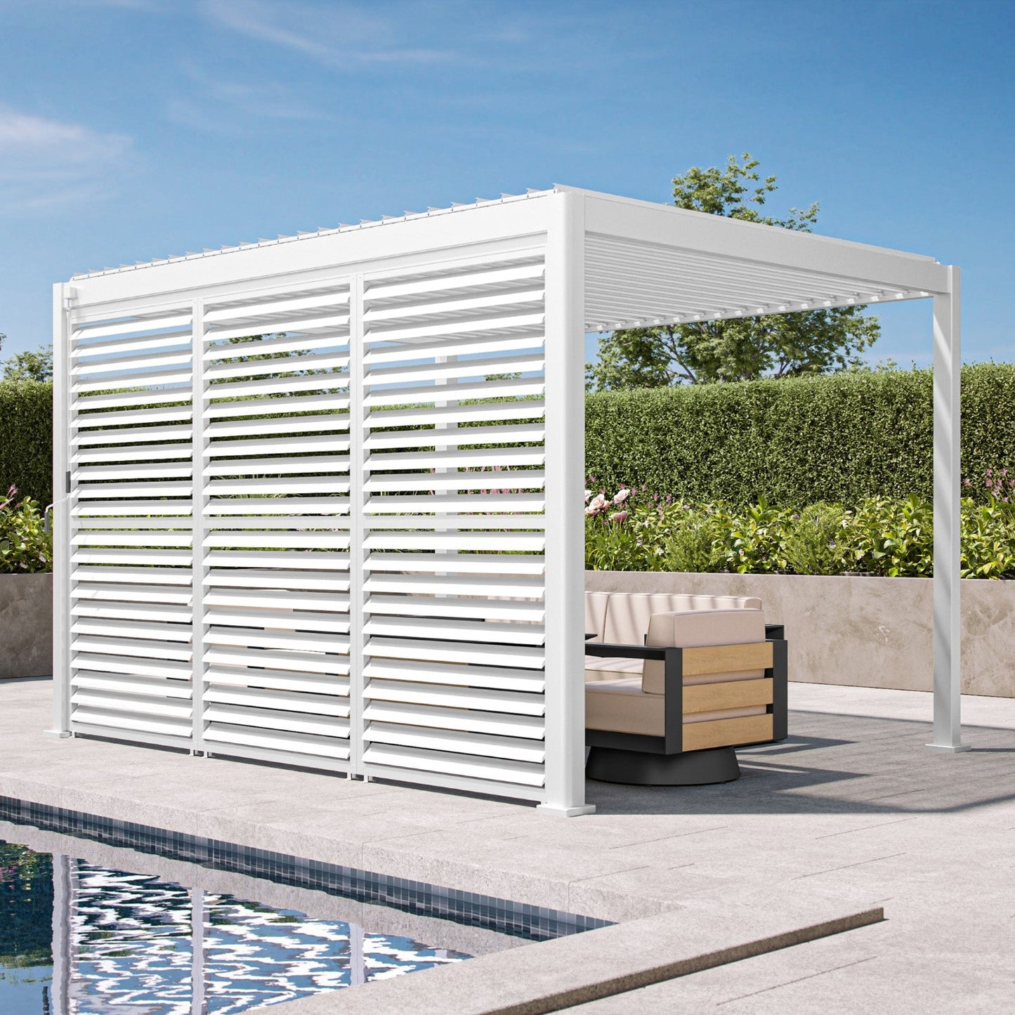 111 Accessory - 1/3 13' White shutter wall