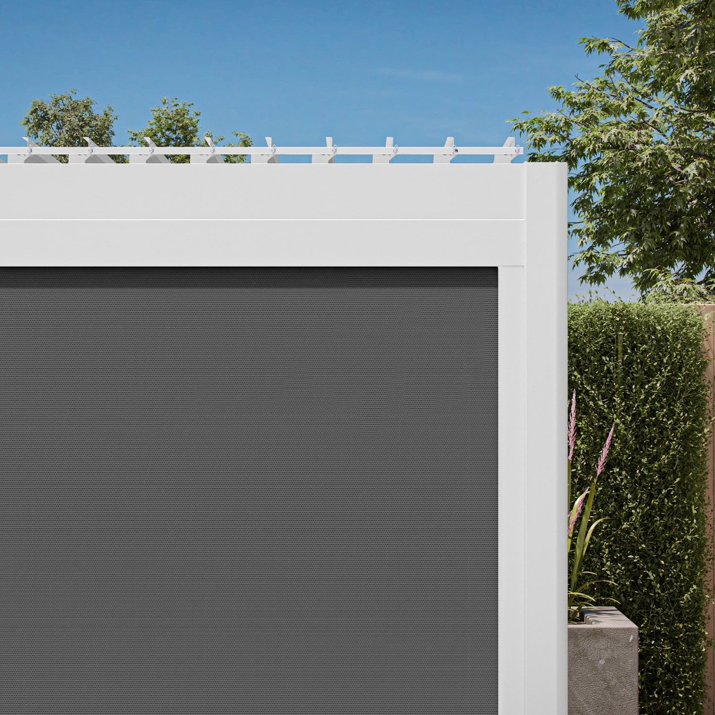 111 Accessory - 13' White pull down screen - white color one for your outdoor living privacy