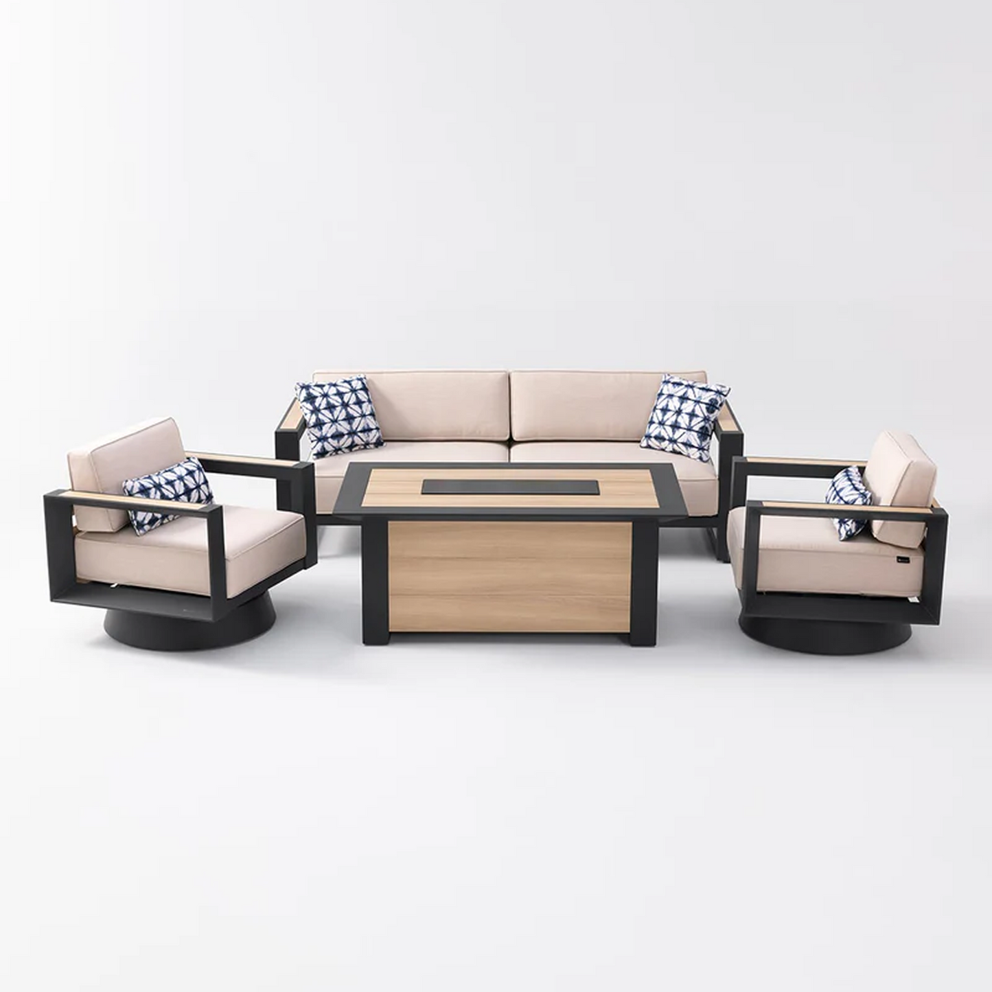 Bundle Set - Mirador 4-piece conversation fire pit + 111SR Pergola 10*13
