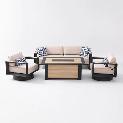 Bundle Set - Mirador 4-piece conversation fire pit + 111SR Pergola 10*13